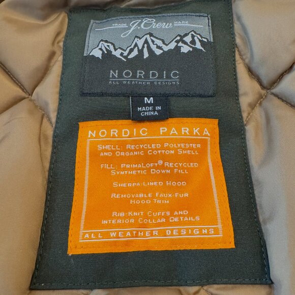 J. Crew Nordic Parka w/Primaloft - Green - Men's Medium - Picture 4 of 5